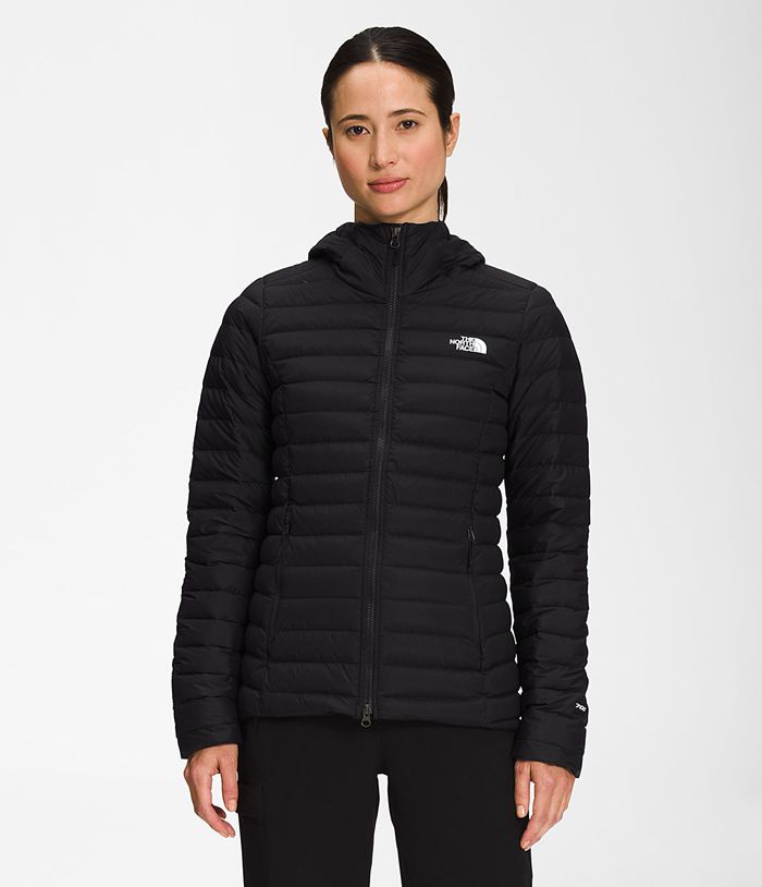 The North Face Winterjas Dames Stretch Hoodie UORN80465 - Zwart